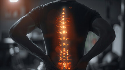 Office Worker Experiencing Lower Back Pain. Concept Desk Setup, Ergonomic Chair, Stretching Exercises, Posture Correction, Preventative Measures