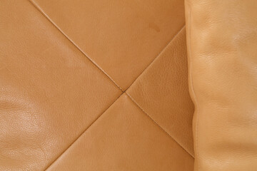 Warm tan leather throw pillows. Luxury handmade decor.