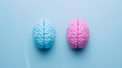 Cérebro azul e rosa - wallpaper 