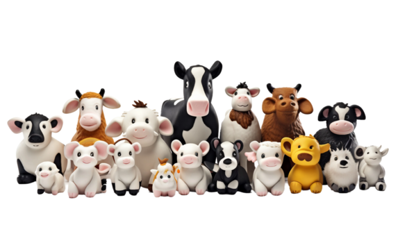 group of cow and cub toy