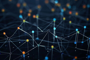 A computer generated image of a network of lines and dots