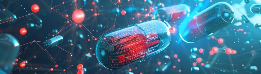 An illustration depicting the concept of AIenhanced medicine pills introduces a future where healthcare is deeply intertwined with artificial intelligence