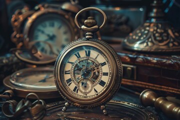 A detailed view of a pocket watch resting on a table surface, A bond that withstands time and challenges