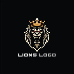 Lion king mascot logo design