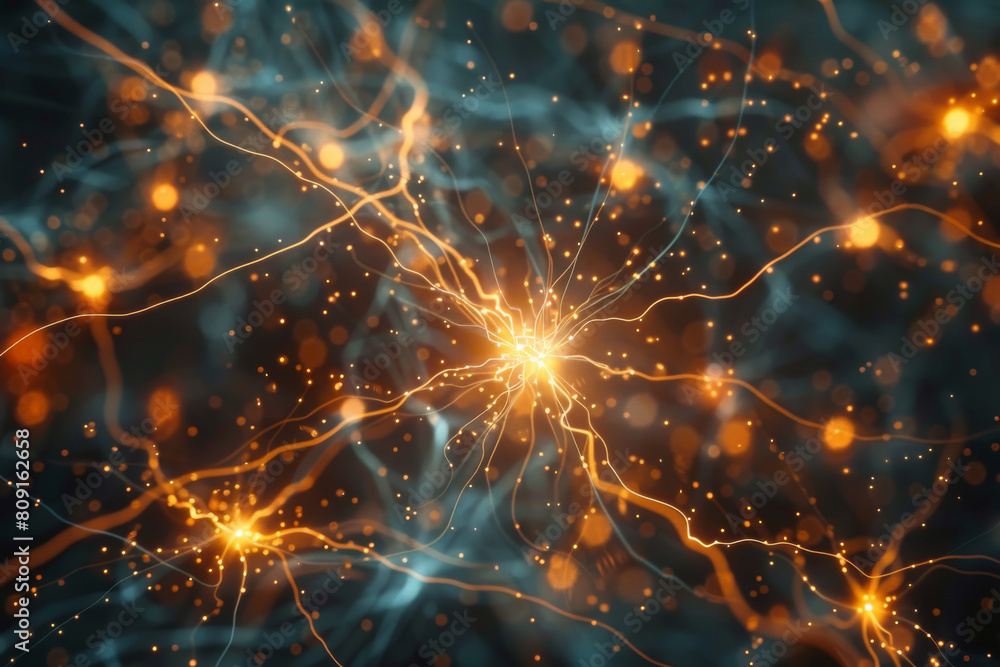 Poster a computer generated image of a nerve cell