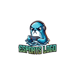 sea monster Mascot esport gaming logo design