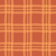 Seamless checkered hand drawn pattern. Vector Background