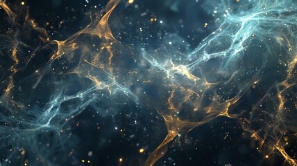 abstract space particles floating through a galaxy far away with bright light in center. beautiful mesh background