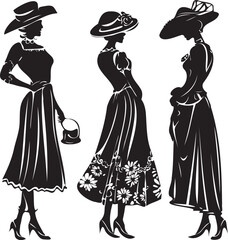 Ladies Suit Design Vector Silhouette