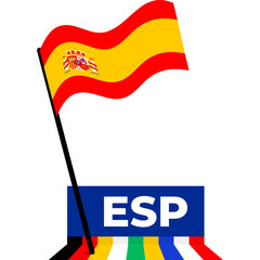 spain national flag designed for Europe football championship in 2024