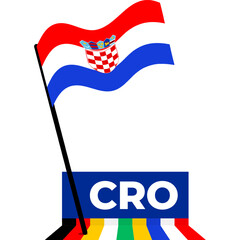 croatia national flag designed for Europe football championship in 2024