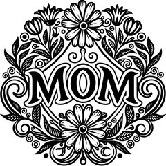 Mom Typography Design vector illustration