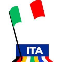 italy national flag designed for Europe football championship in 2024