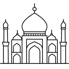 Mosque line art vector illustration