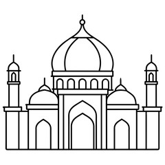 Mosque line art vector illustration