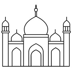Mosque line art vector illustration