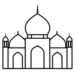 Mosque line art vector illustration