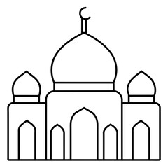 Mosque line art vector illustration