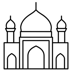 Mosque line art vector illustration