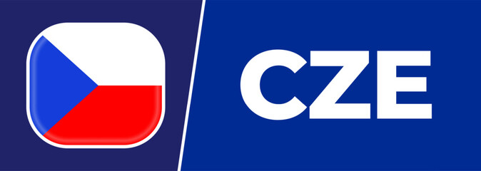 Czech republic national flag designed for Europe football championship in 2024