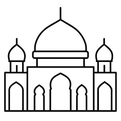 Mosque line art vector illustration