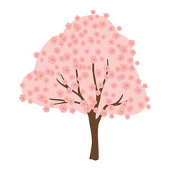 Backgrounds with peaceful landscapes. Set of cards with spring park, cherry blossom, urban waterfront, forest, countryside home, blooming garden and mountain views. Flat vector illustrations..