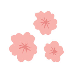 Fototapeta premium Backgrounds with peaceful landscapes. Set of cards with spring park, cherry blossom, urban waterfront, forest, countryside home, blooming garden and mountain views. Flat vector illustrations..