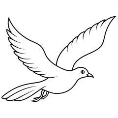 Bird flying line art vector illustration