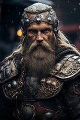 Fierce Viking Warrior in Armor