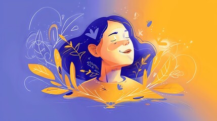Joyful Stimulation: Woman Experiencing Peaceful Sensory Integration for Inner Peace