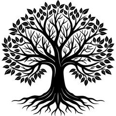 Obraz premium Tree silhouette vector illustration