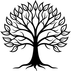 Obraz premium Tree silhouette vector illustration