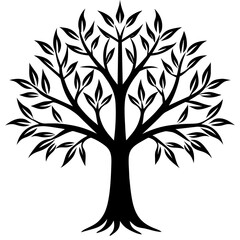 Obraz premium Tree silhouette vector illustration