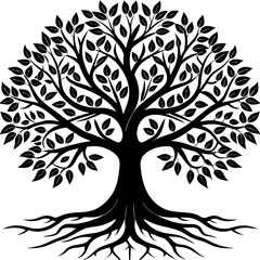 Obraz premium Tree silhouette vector illustration