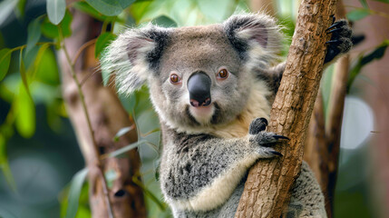 Koala in its natural habitat  .Generative AI