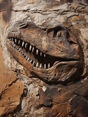 Fototapeta premium Ferocious prehistoric dinosaur fossil