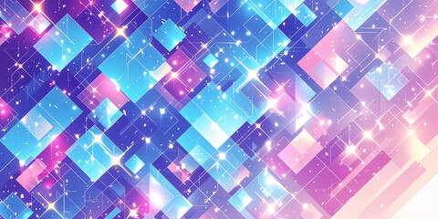 Sparkling neon geometric pattern background with pastel gradients