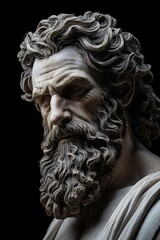 Obraz premium Dramatic portrait of an ancient marble sculpture