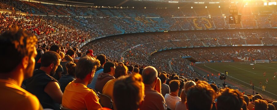 The stands full of people at the Camp Nou stadium of the local team Barcelona FC in the Catalan capital