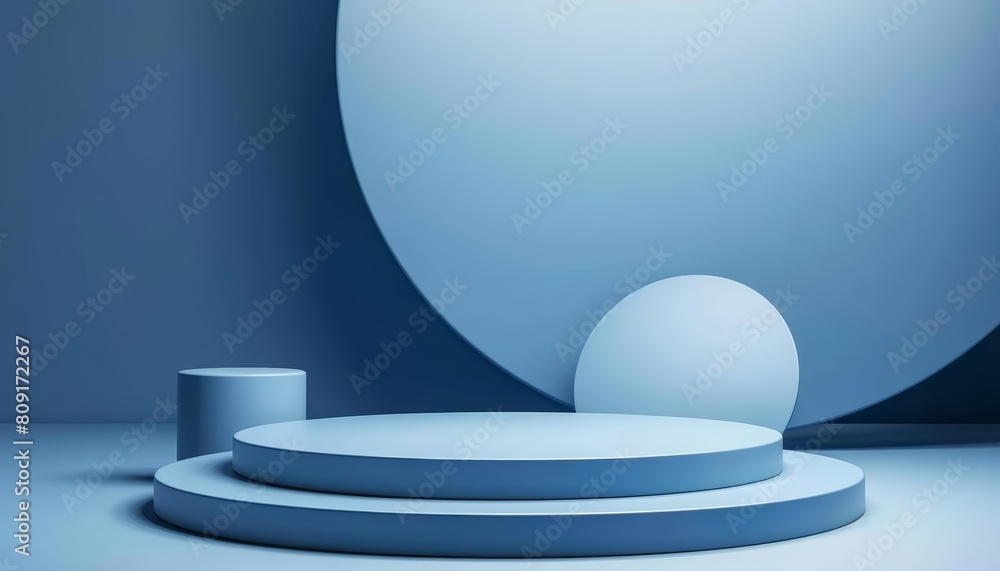 Poster 3d round podium for product showcase of highperformance engines, crafted in minimal styles, banner t