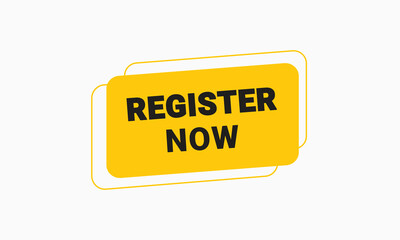 Register now icon, Vector Illustration Label And Text Register Now