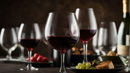  bottle of red wine and two partiall