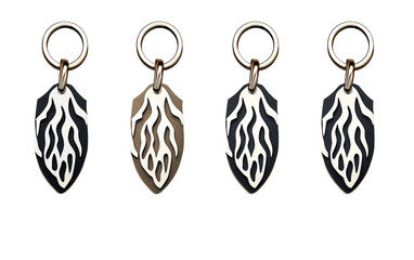 set of black and white keychain 