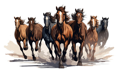 horses in the desert