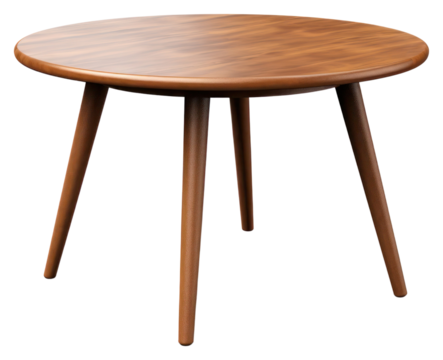 PNG Round wooden table furniture white background absence.