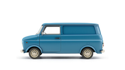 3d blue Minivan isolated on a transparent background