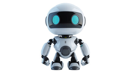 3D Robot chatbot isolated on a transparent background