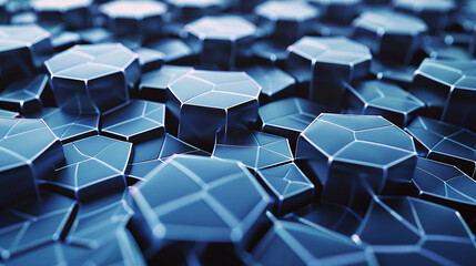Fototapeta premium A close up of a black and gold hexagonal pattern
