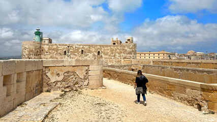 Photo of the Castello Maniace in Sicily, Italy. Castello Maniace is a citadel and castle in...