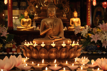 Buddha Purnima and Vesak day concept, Buddha statue